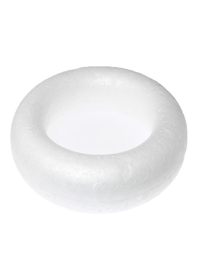 RLECS 4pcs Foam Wreath Foam Wreath Forms White Circles for Flower Projects, Christmas, Wedding, Home Decoration, OD 10CM/4in, ID 7.8CM/3in - Image 5